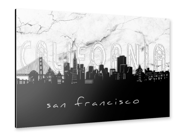 Alu-Dibond "San francisco skyline marble" 30x20 cm artboxONE