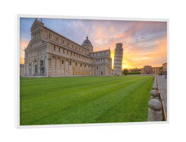 Poster mit weißem Rahmen "Sonnenaufgang in Pisa" artboxONE - Städte,Reise,Architektur,Reise / Länder