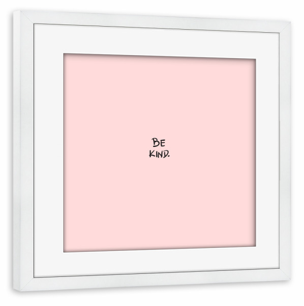 Poster mit Rahmen weiß "Be Kind Minimal" artboxONE - Typografie,Für Kinder