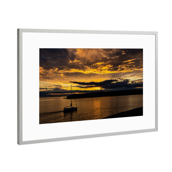 Poster mit Rahmen Silber "Sonnenuntergang Kroatien" artboxONE - Natur,Reise,Reise / Strand und Meer