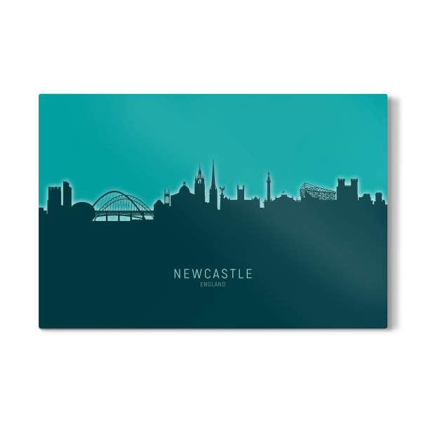Galerie-Print "Newcastle Skyline Glow Teal" 30x20 cm artboxONE