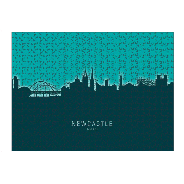 Puzzle Ravensburger "Newcastle Skyline Glow Teal" artboxONE - Städte