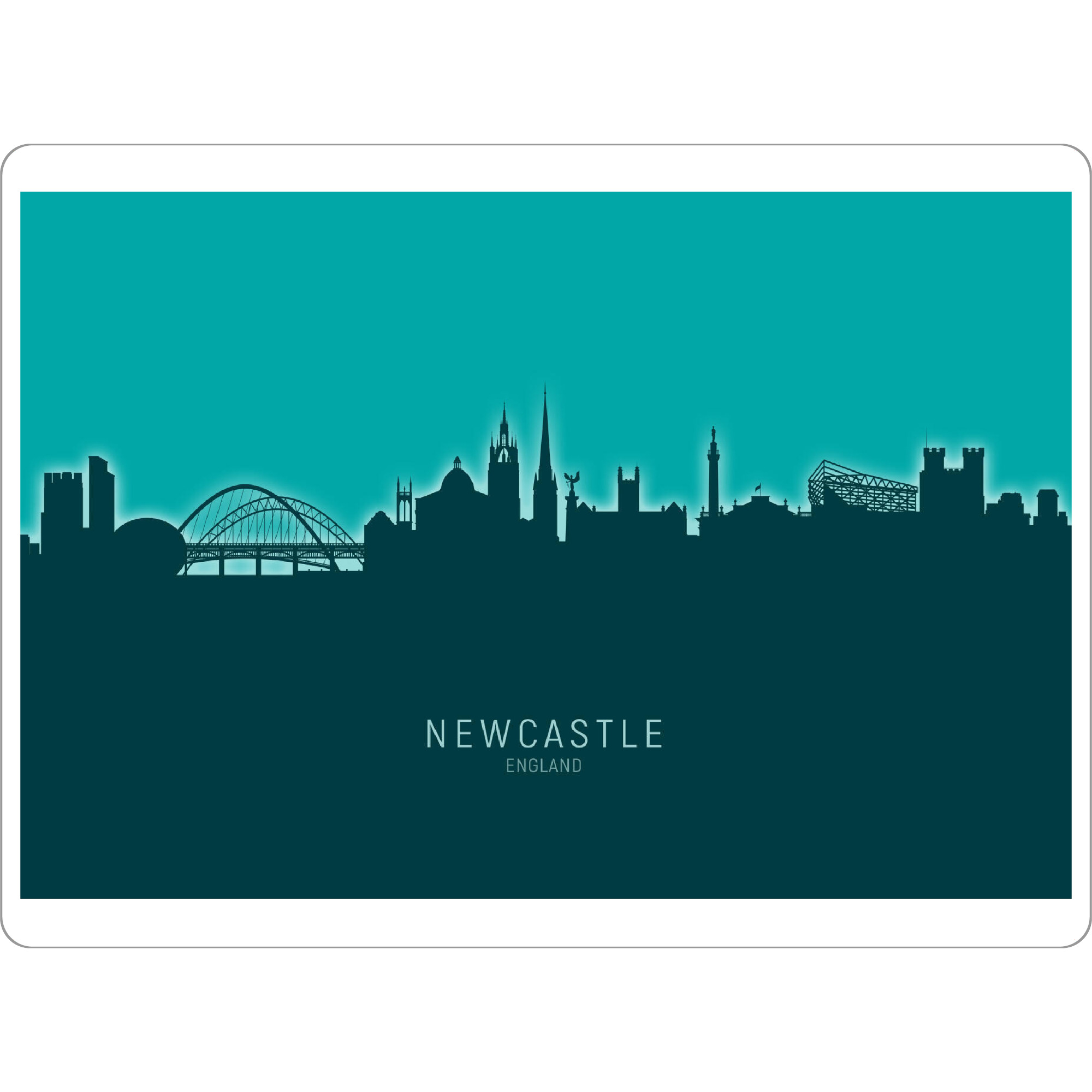 Tischset "Newcastle Skyline Glow Teal" artboxONE - Städte