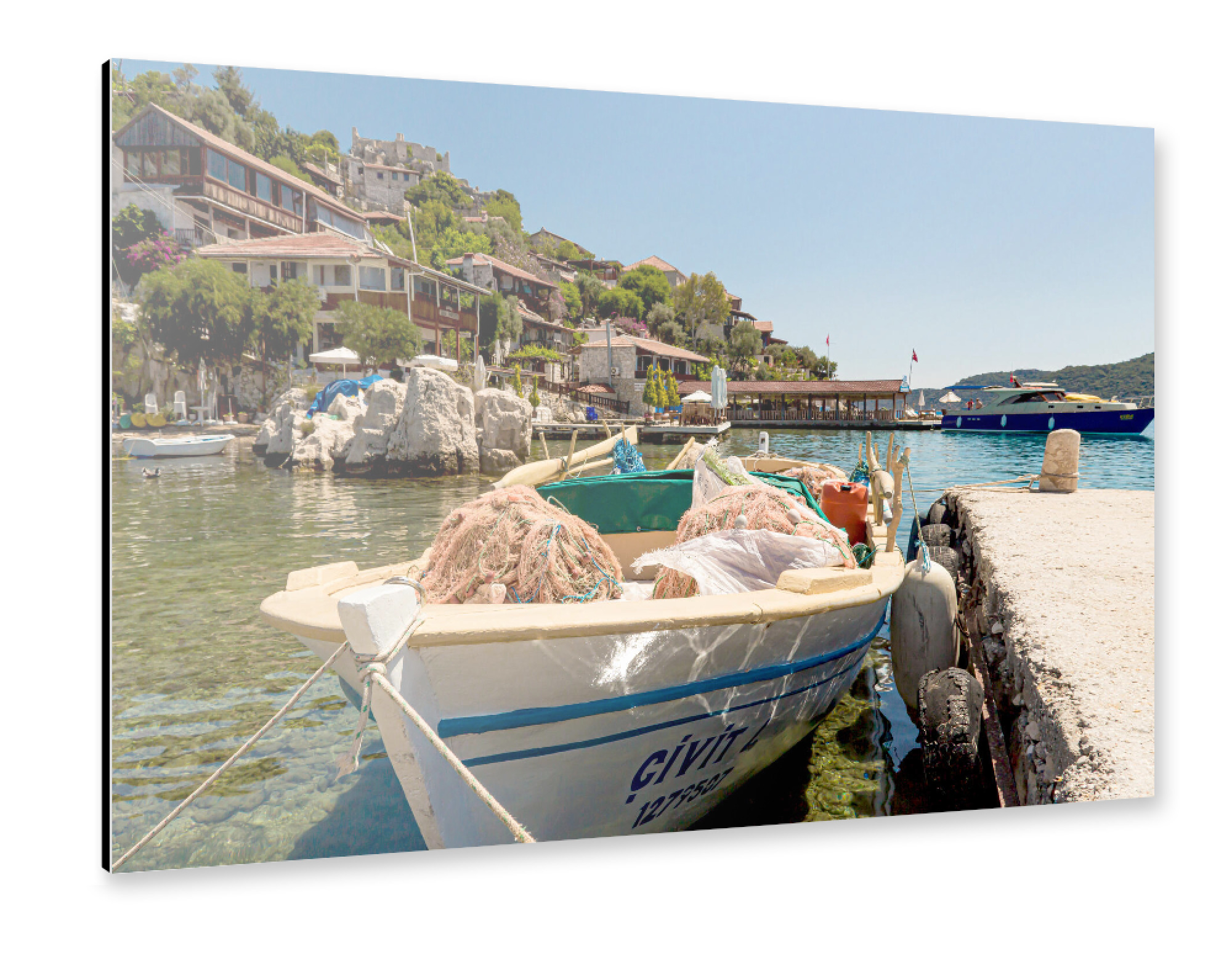Alu-Dibond "Fischerboot" 30x20 cm artboxONE