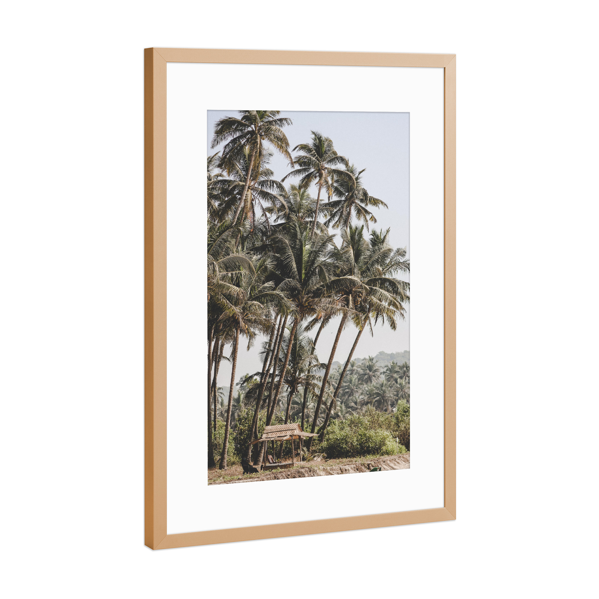 Poster mit Rahmen Kupfer "Jungle Beach hut" artboxONE - Natur,Reise,Reise / Strand und Meer,Reise / Länder