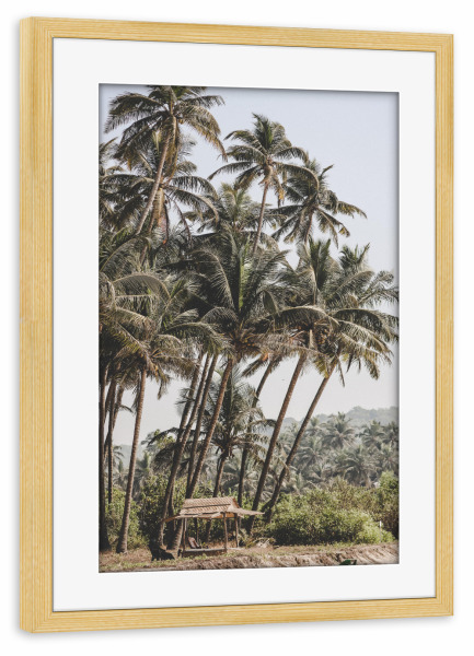 Poster mit Rahmen kiefer "Jungle Beach hut" artboxONE - Natur,Reise,Reise / Strand und Meer,Reise / Länder