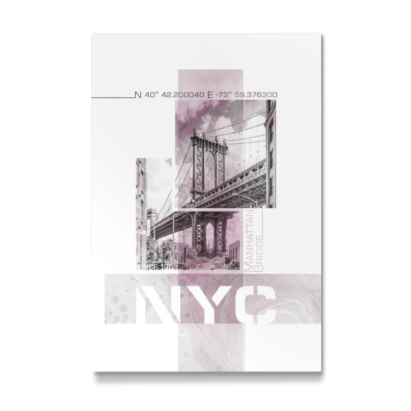 Galerie-Print "NYC Manhattan Bridge | Marmor pink" 30x20 cm artboxONE
