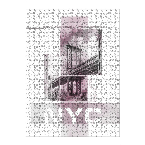 Puzzle Ravensburger "NYC Manhattan Bridge | Marmor pink" artboxONE - Städte / New York,Reise,Architektur,Reise / Länder