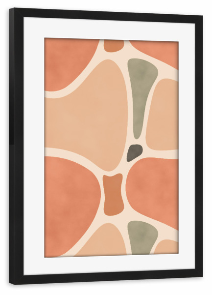 Poster mit Rahmen schwarz "Terracotta Blobs" artboxONE - Abstrakt,Geometrie