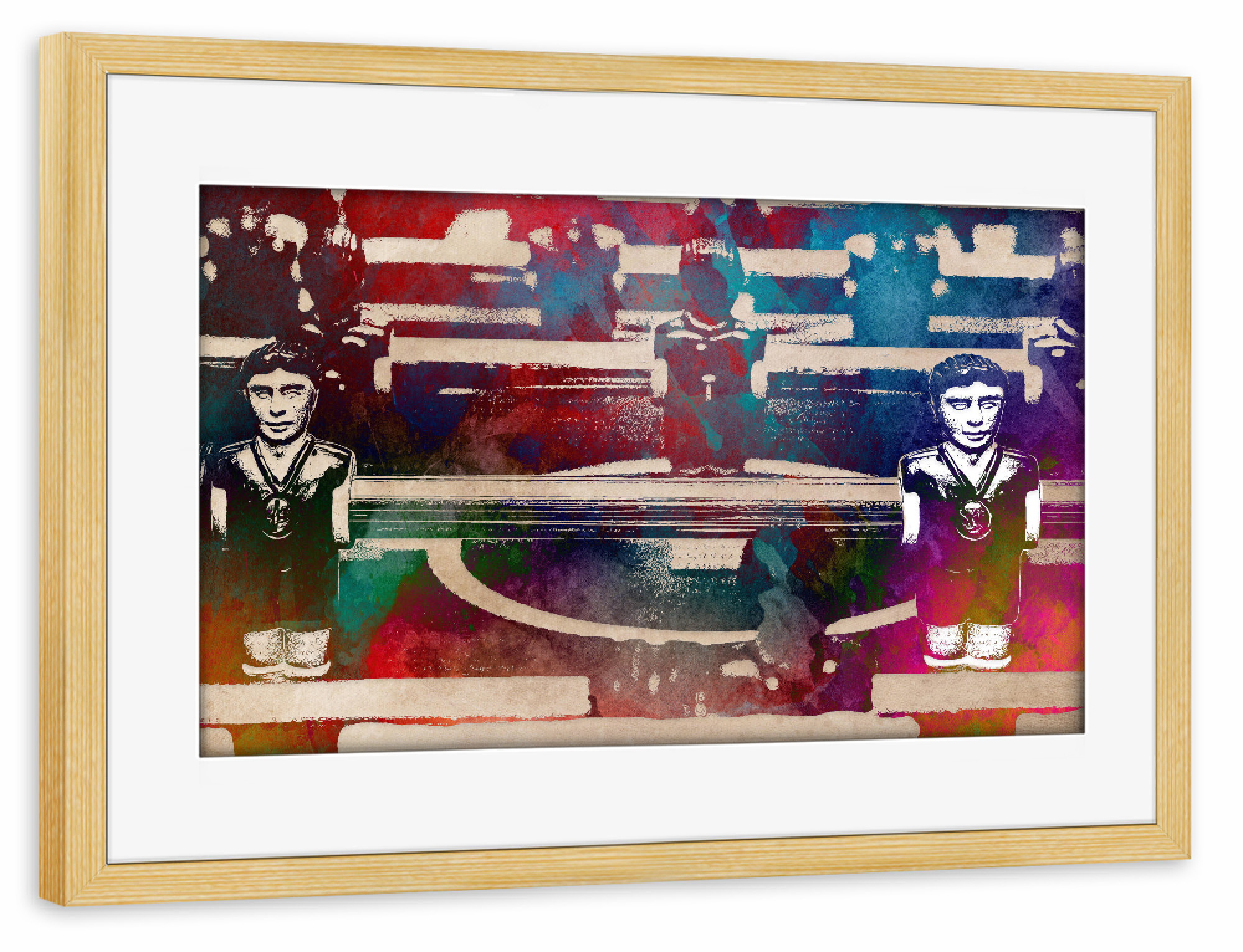 Poster mit Rahmen kiefer "Table football art" artboxONE - Sport,Sport / Fußball