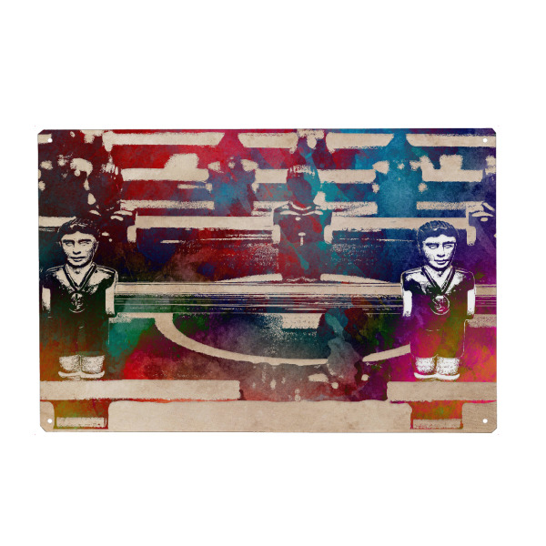 Holzbild "Table football art" artboxONE - Sport,Sport / Fußball - Table football,Football,Soccer,Ball,Goal,Match,Player,Sport,Sports,Team