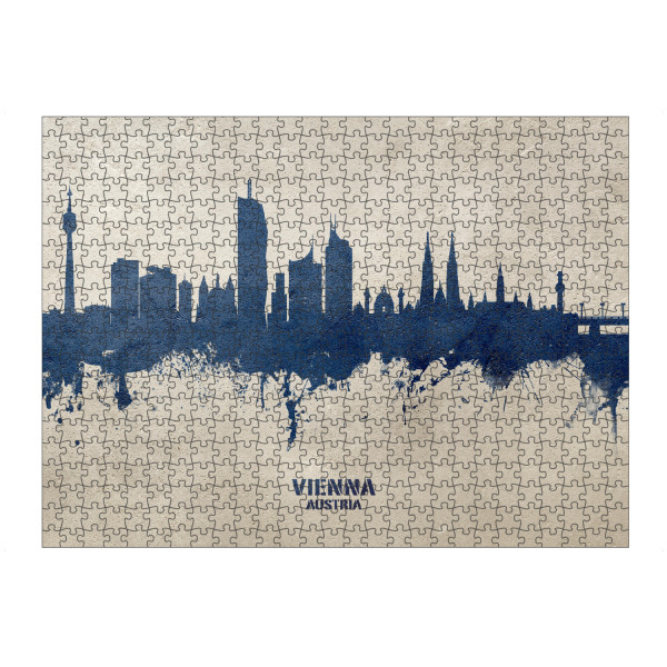 artboxONE Puzzle "Vienna Austria Skyline PaintBlue" artboxONE - Städte,Städte / Wien
