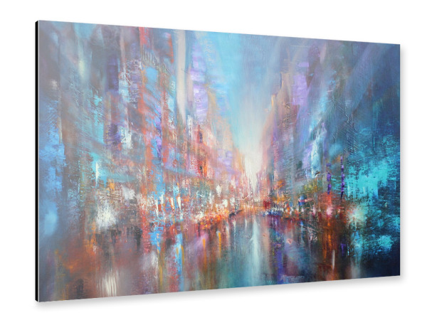 Alu-Dibond "Die blaue Stadt" 30x20 cm artboxONE
