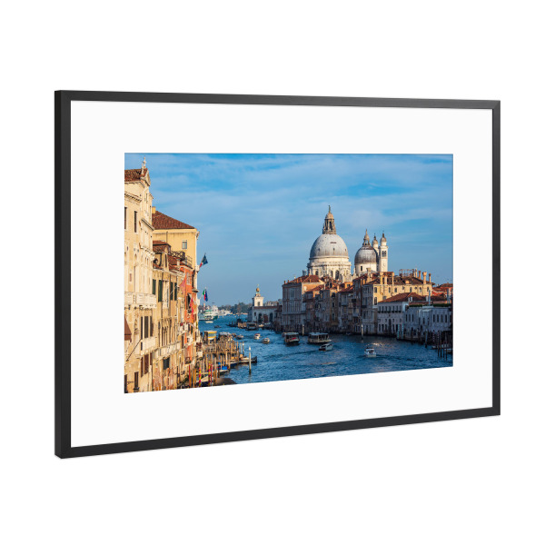 Poster mit Rahmen Schwarz (Metallic) "Kirche Santa Maria della Salute" artboxONE - Städte,Reise,Architektur,Städte / Venedig