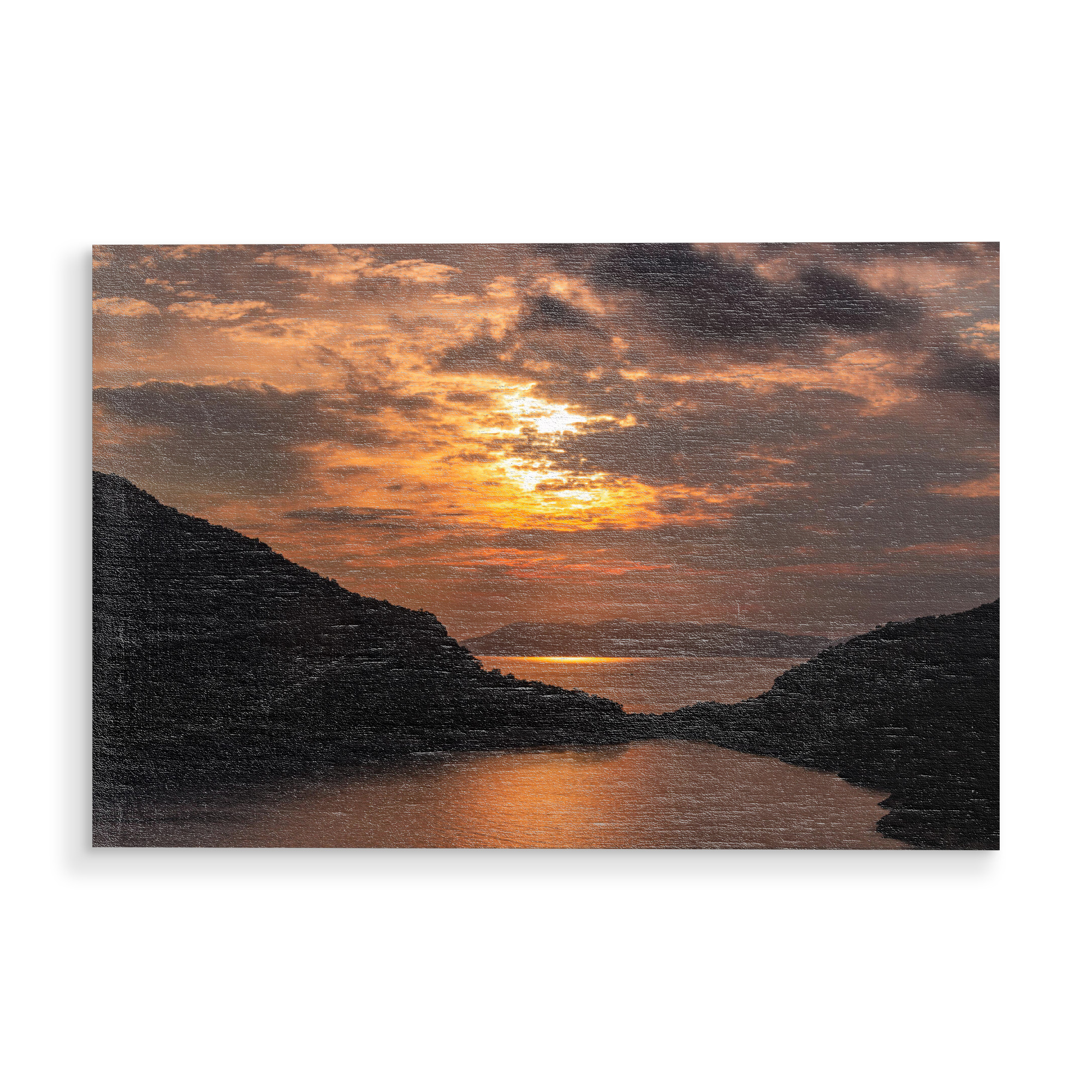 Holzbild "Sonnenuntergang Mittelmeer" artboxONE - Natur,Reise / Strand und Meer