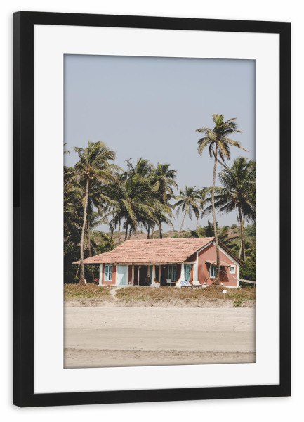Poster mit Rahmen schwarz "Beach House" artboxONE - Natur,Reise,Reise / Strand und Meer