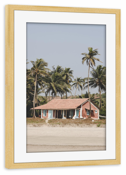 Poster mit Rahmen kiefer "Beach House" artboxONE - Natur,Reise,Reise / Strand und Meer