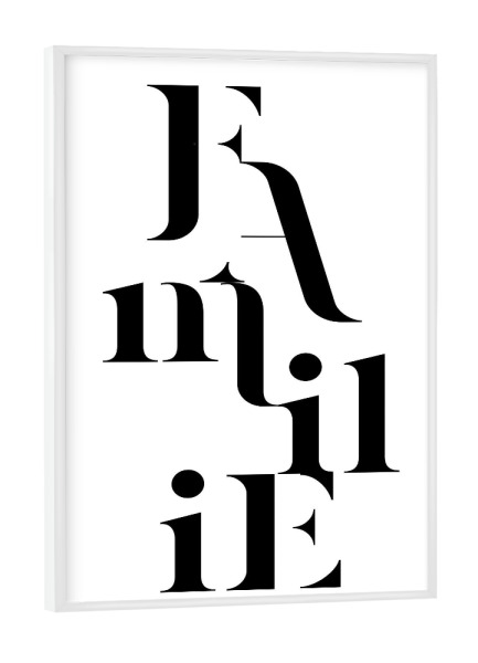 Poster mit weißem Rahmen "Buchstaben-Familie" artboxONE - Typografie,Liebe,Für Mama,Für Papa