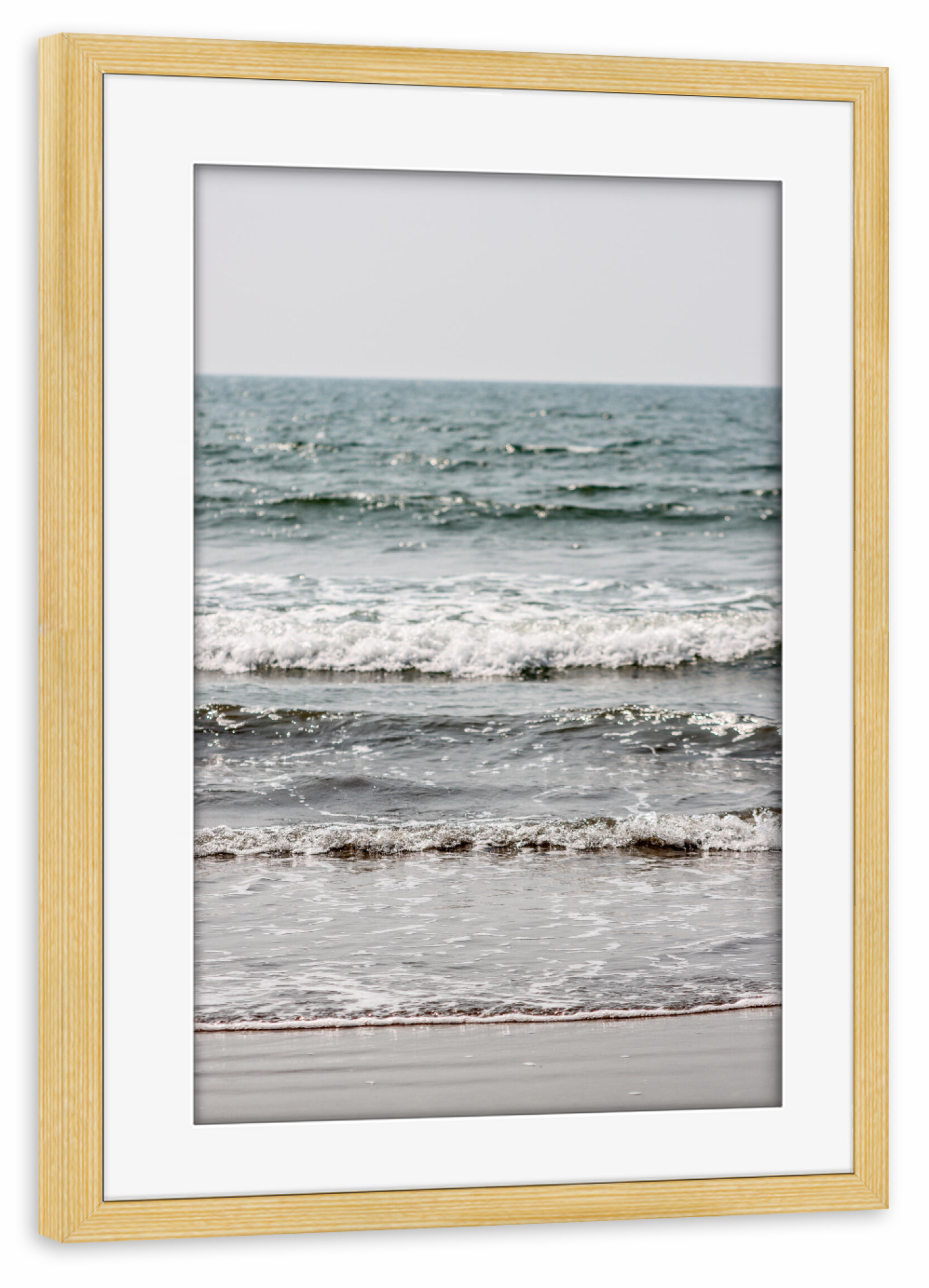 Poster mit Rahmen kiefer "Blue Beach Waves" artboxONE - Natur,Reise,Reise / Strand und Meer