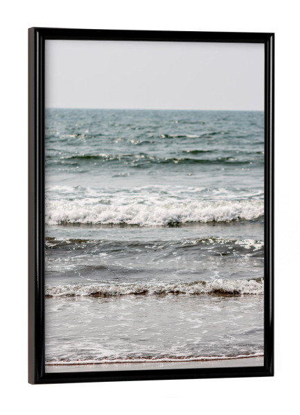 Poster mit schwarzem Rahmen "Blue Beach Waves" artboxONE - Natur,Reise,Reise / Strand und Meer