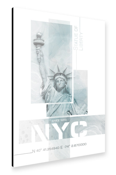 Alu-Dibond "Freiheitsstatue | Marmor türkis" 30x20 cm artboxONE