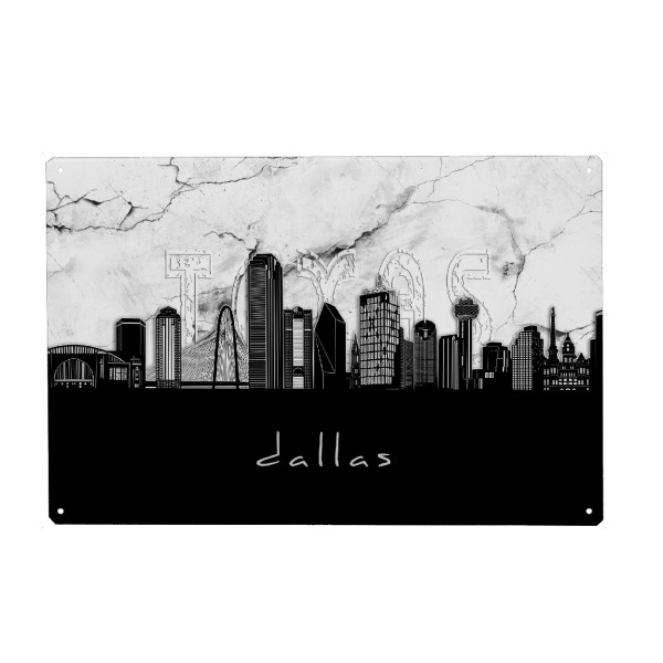Holzbild "Dallas skyline marble" artboxONE - Städte,Reise,Architektur,Marmor