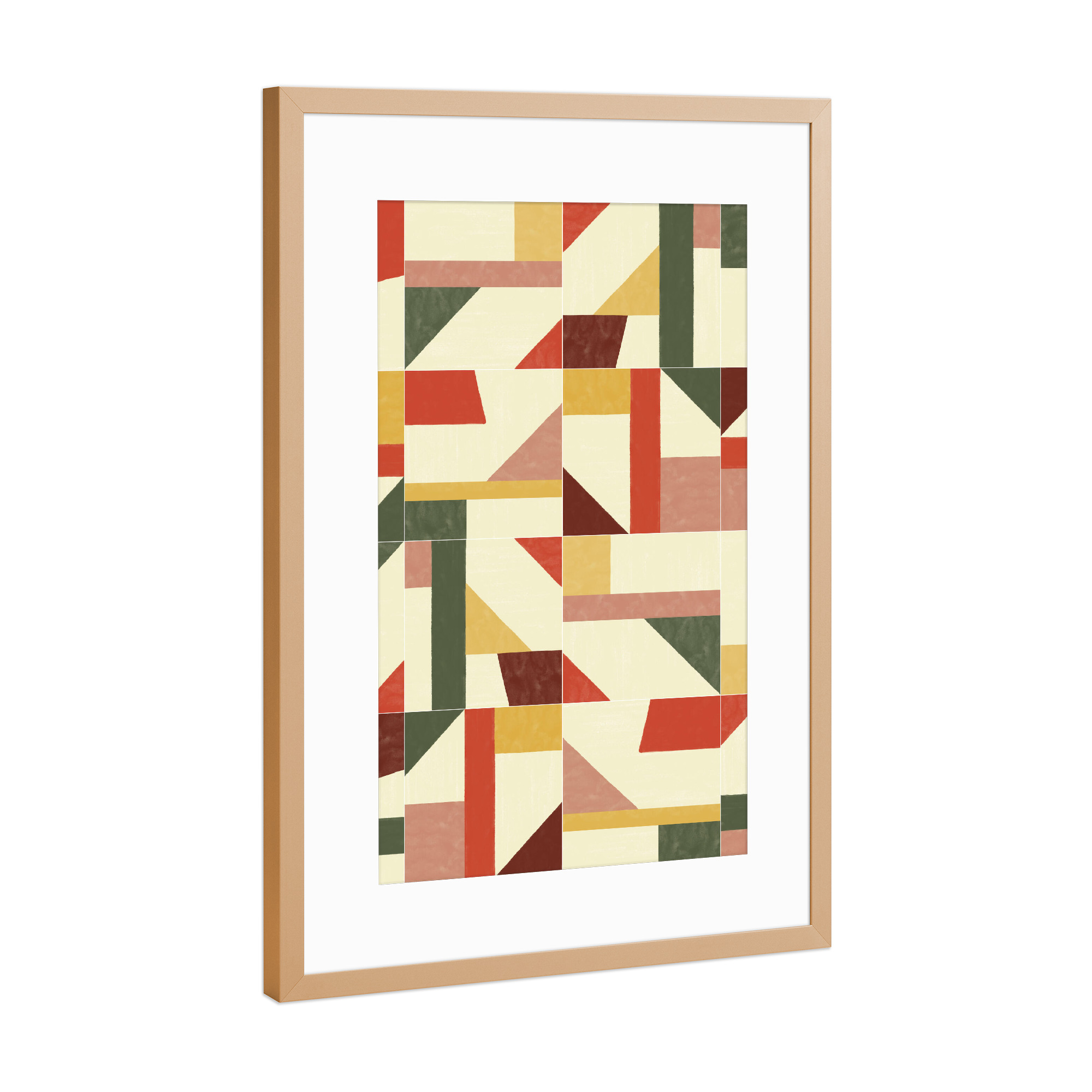 Poster mit Rahmen Kupfer "Tangram Wall Tiles Second" artboxONE - Abstrakt,Geometrie