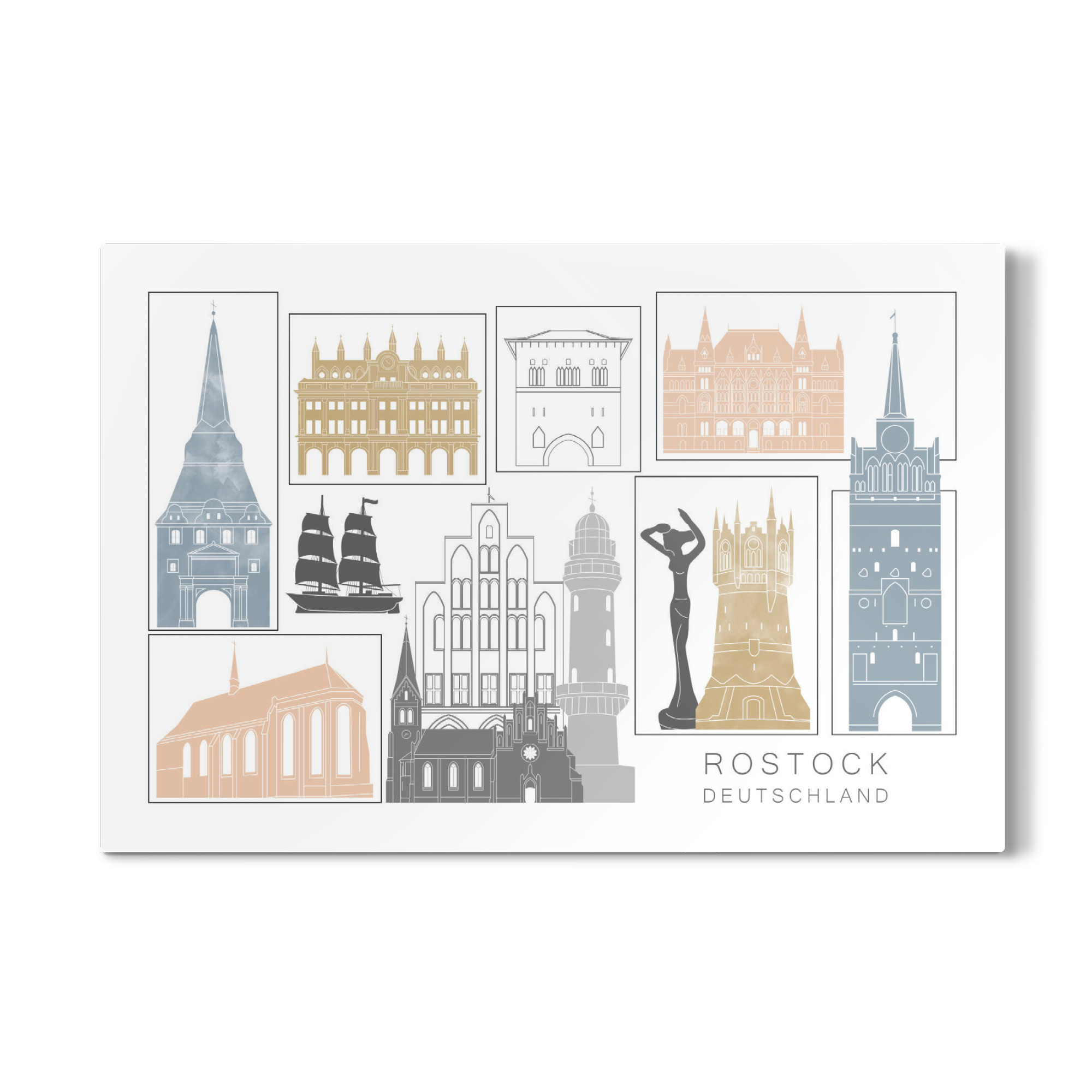 Galerie-Print "Rostock skyline earth" 75x50 cm artboxONE