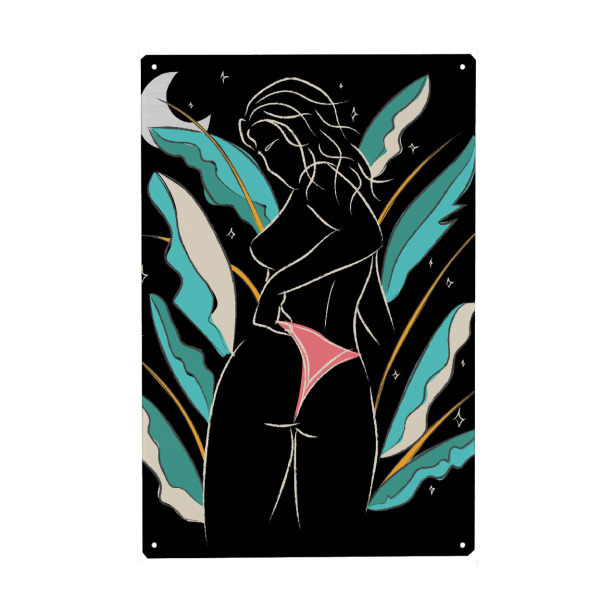 Metall Poster "Beach Girl Ray" artboxONE - Natur,Menschen