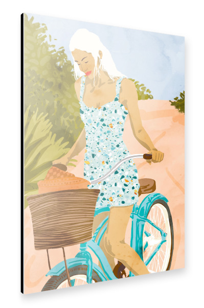 Alu-Dibond "Biking In The Woods" 30x20 cm artboxONE