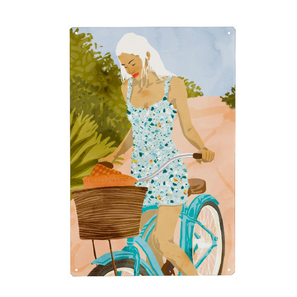 Holzbild "Biking In The Woods" artboxONE - Reise,Menschen