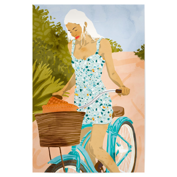 Poster "Biking In The Woods" artboxONE - Reise,Menschen