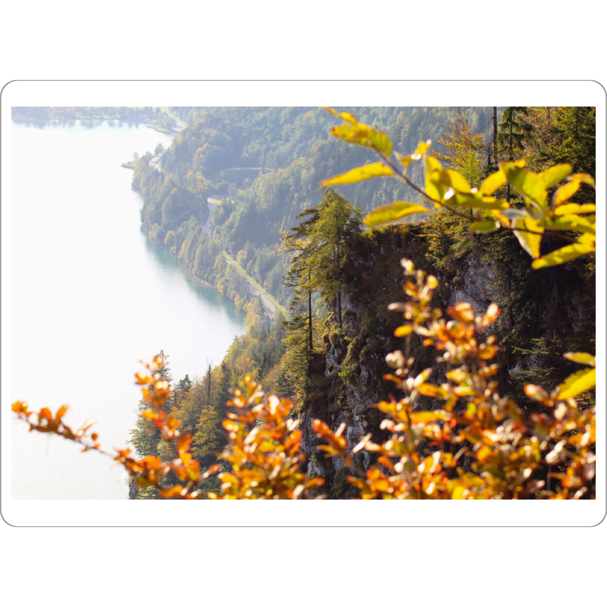 Tischset "Goldene Seestraße" artboxONE - Natur - Natur,Nature,Autumn,Herbst,Wasser,Herbststimmung,Landschaft,Landscape,Leaves,Blätter,See,Lake,Water
