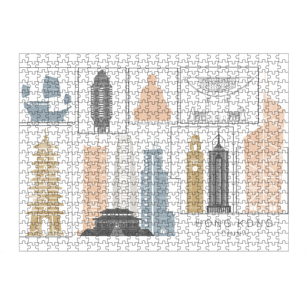 artboxONE Puzzle "Hong Kong skyline earth" artboxONE - Städte,Reise,Architektur,Kartografie