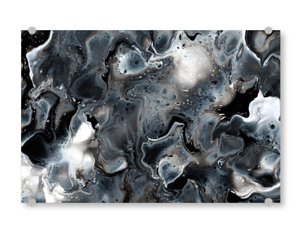 Acrylglasbild "Kaysymoon Black & White" artboxONE - Natur,Abstrakt,Schwarzweiß,Marmor,Galaxy