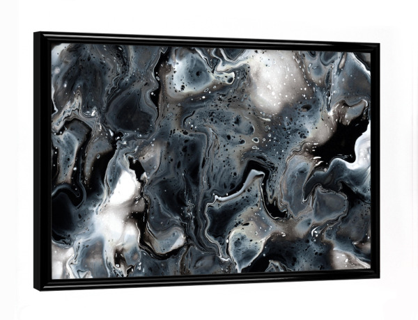 Poster mit schwarzem Rahmen "Kaysymoon Black & White" artboxONE - Natur,Abstrakt,Schwarzweiß,Marmor,Galaxy