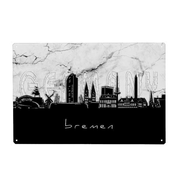 Holzbild "Bremen skyline marble" artboxONE - Städte,Reise,Architektur,Marmor