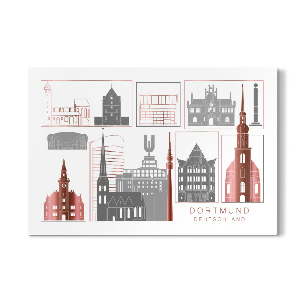 Galerie-Print "Dortmund skyline rosegold" 30x20 cm artboxONE