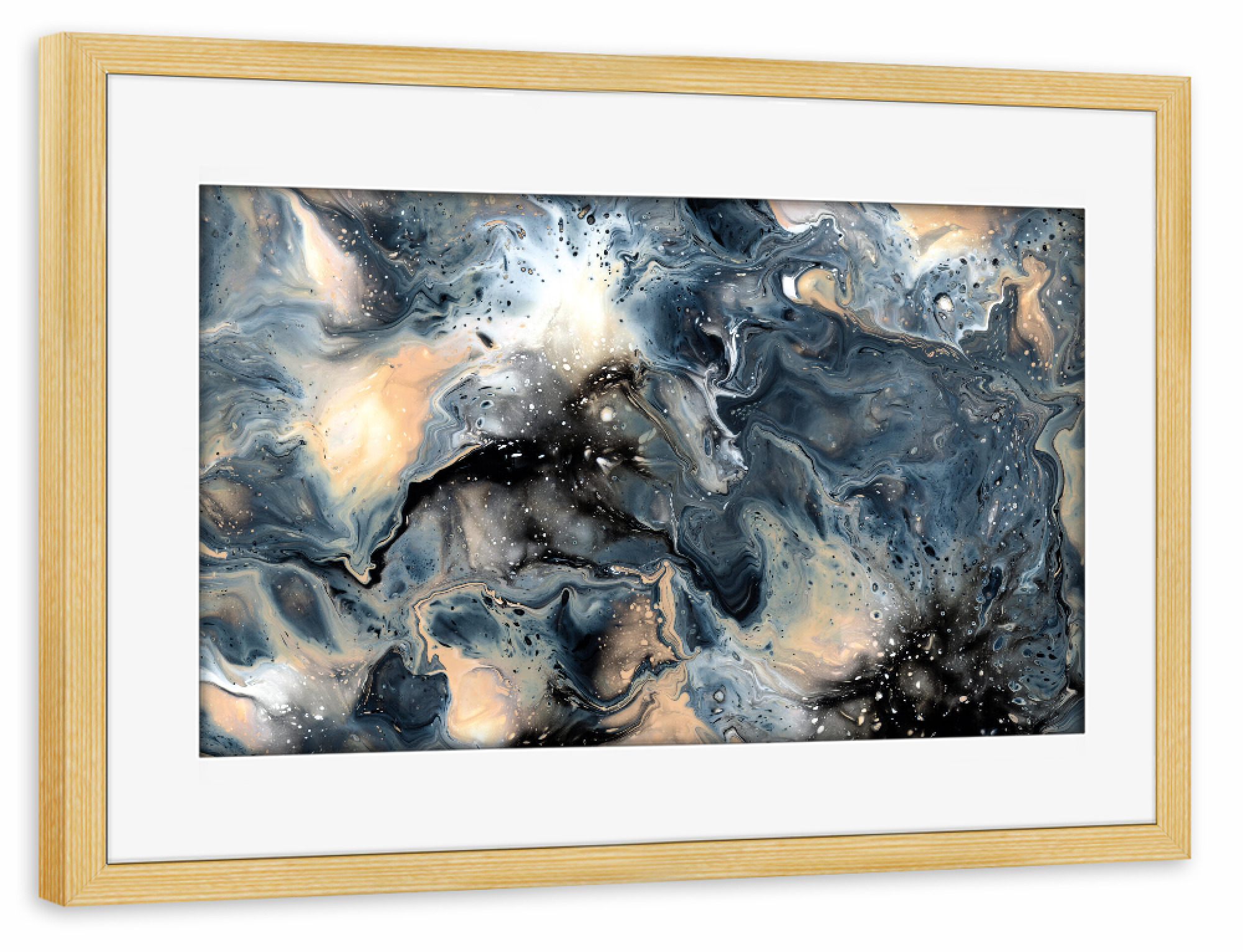 Poster mit Rahmen kiefer "Kaysymoon Galaxy" artboxONE - Natur,Abstrakt,Marmor,Galaxy
