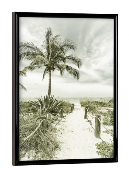 Poster mit schwarzem Rahmen "Weg zum Strand | Vintage" artboxONE - Natur,Reise / Strand und Meer