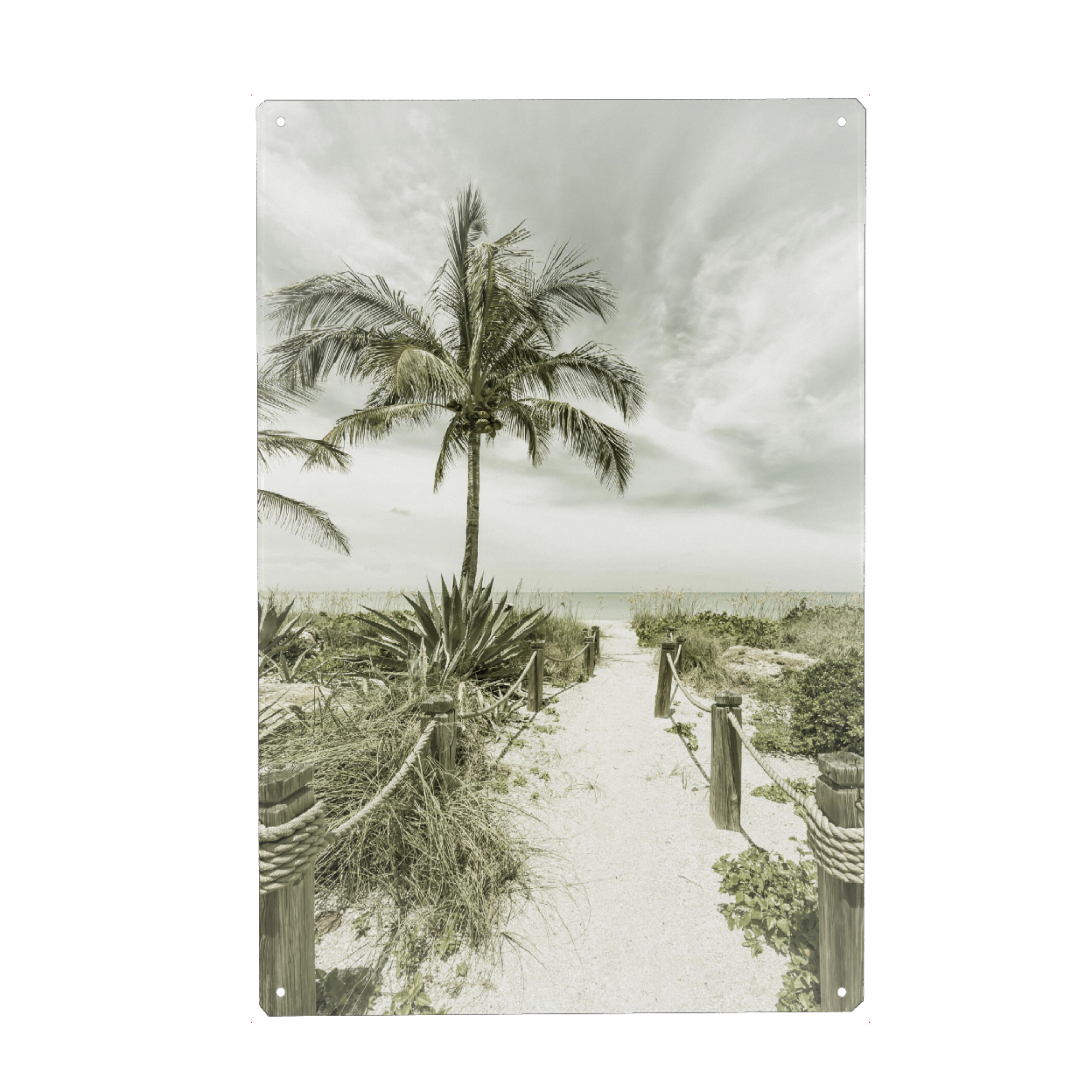 Metall Poster "Weg zum Strand | Vintage" artboxONE - Natur,Reise / Strand und Meer