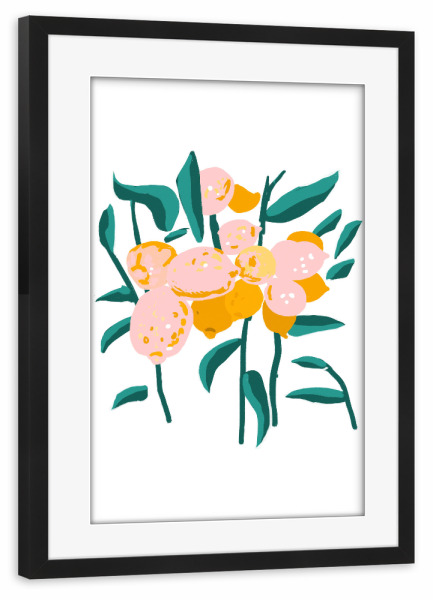 Poster mit Rahmen schwarz "Lemon Love" artboxONE - Natur,Essen & Trinken