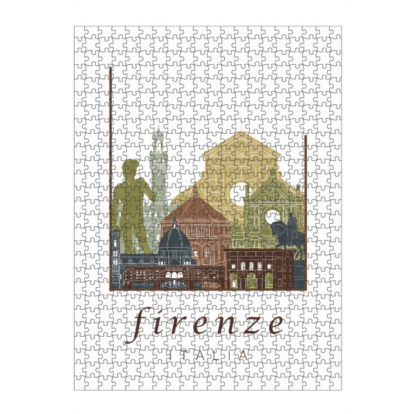 Puzzle Ravensburger "Florence skyline light brown" artboxONE - Städte,Architektur,Kartografie
