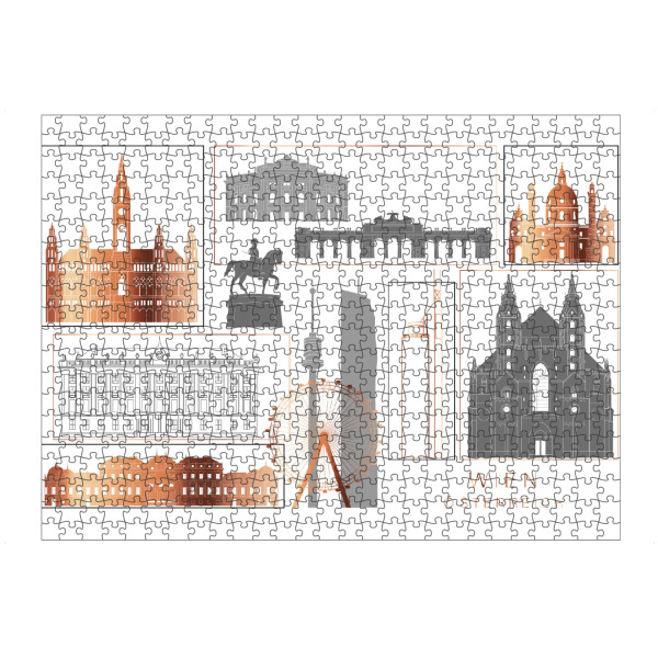 Puzzle Ravensburger "Vienna skyline copper" artboxONE - Städte,Reise,Architektur,Städte / Wien,Kartografie