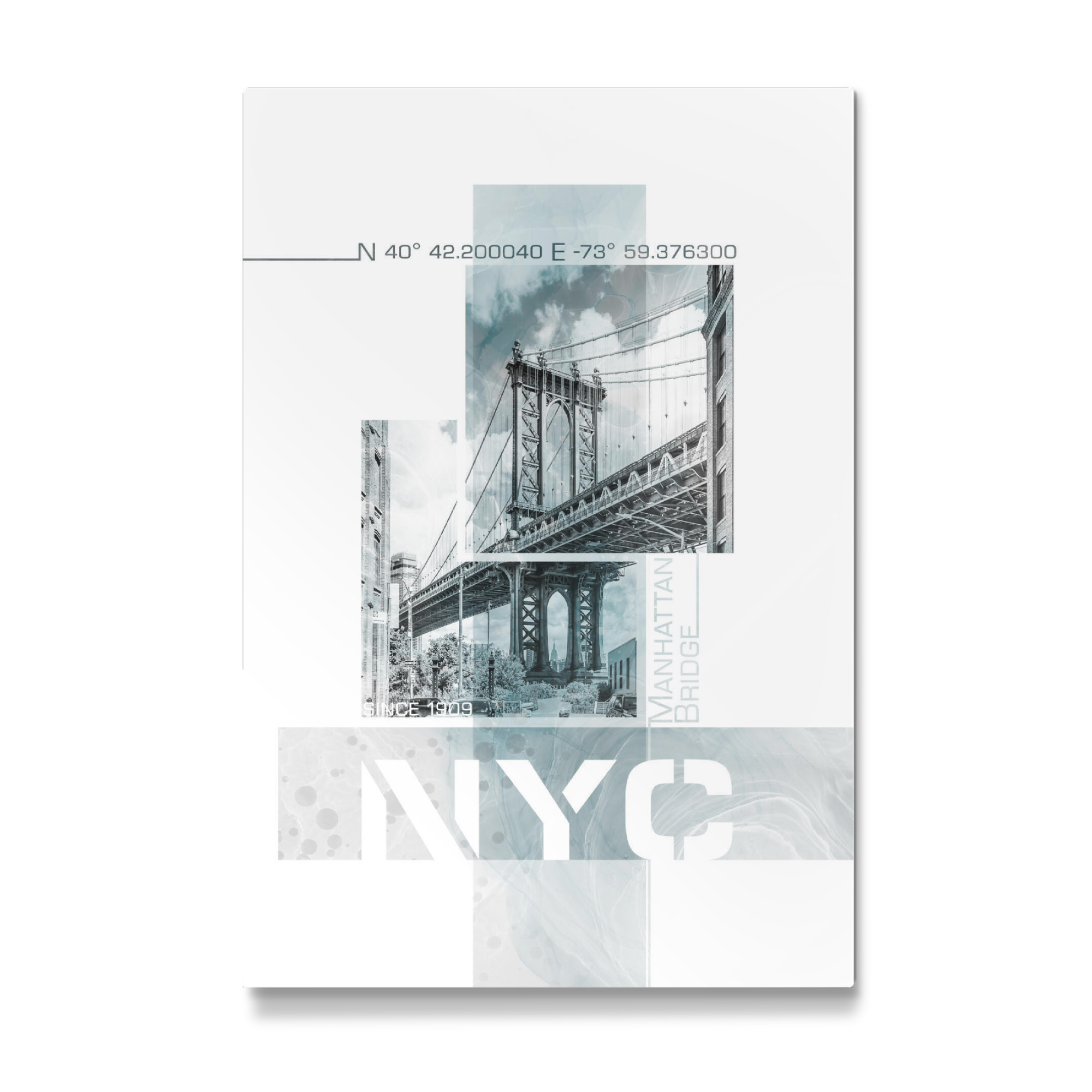 Galerie-Print "Manhattan Bridge | Marmor türkis" 75x50 cm artboxONE