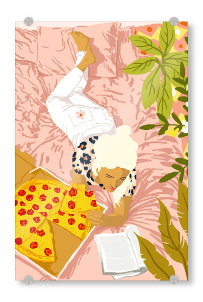 Acrylglasbild "Pepperoni Pizza | Holiday Weekend" artboxONE - Essen & Trinken,Menschen