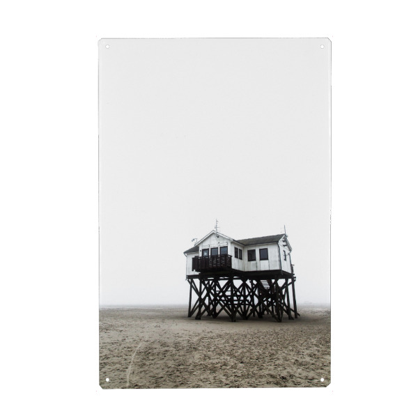 Holzbild "House on the Beach" artboxONE - Natur,Reise,Reise / Strand und Meer
