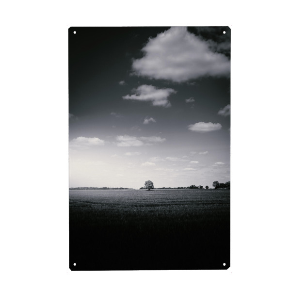 Holzbild "Auf dem Feld" artboxONE - Natur,Reise,Schwarzweiß,Reise / Länder