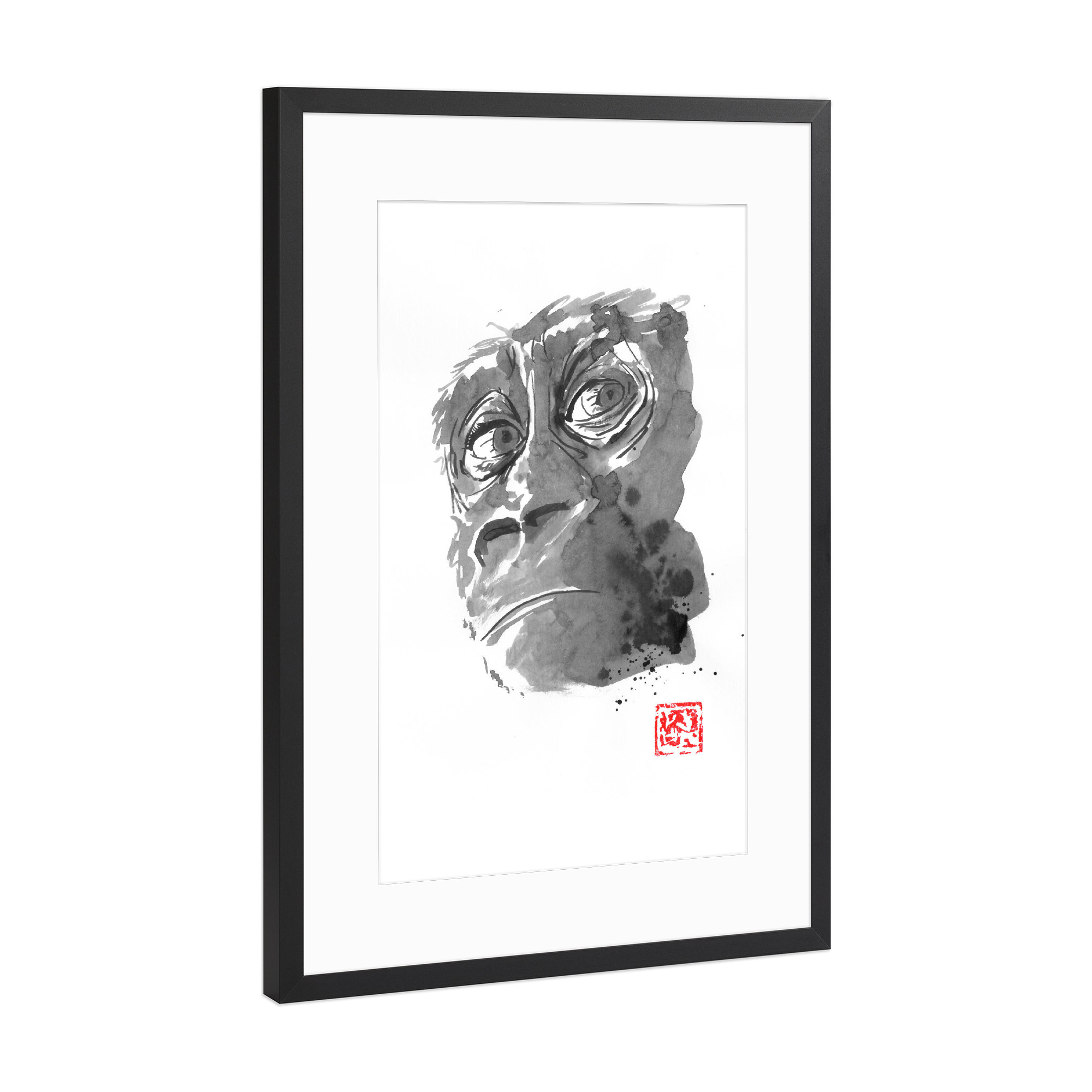 Poster mit Rahmen Schwarz (Metallic) "Face the reality" artboxONE - Tiere