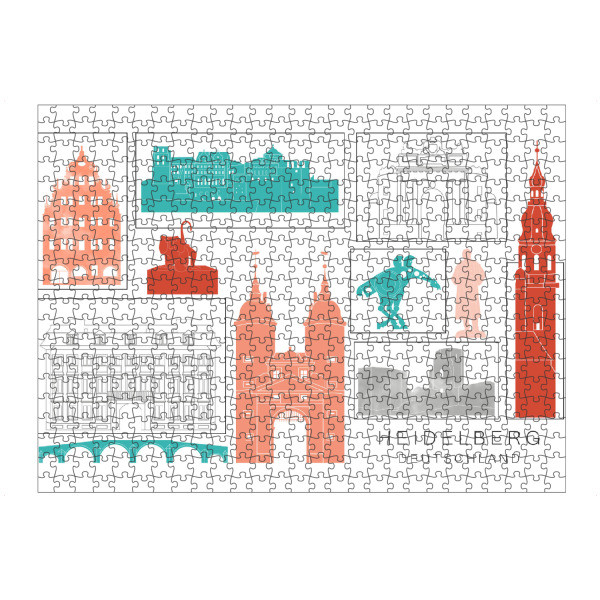 artboxONE Puzzle "Heidelberg skyline coral" artboxONE - Städte,Reise,Architektur,Kartografie